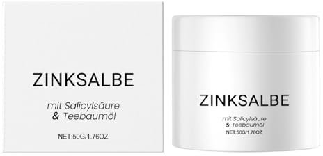 2025 Zinksalbe Gegen Pickel, Anti Pickel Creme, Zugsalbe Pickel, Anti Pickel Creme auch für Pickel am Po und Rücken, Zink Salbe gegen Mitesser und unreine Haut, Akne creme mit Teebaumöl & Salicylsäure