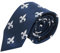 King & Priory Cravate brodée à chevrons Motif fleur de lys Bleu marine, bleu, taille unique
