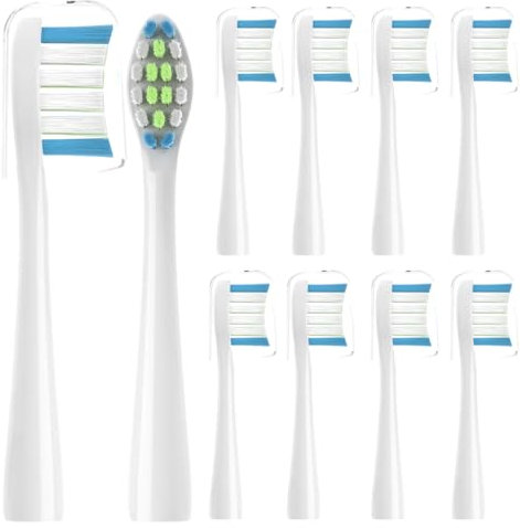 10 Stück Bürstenköpfe passend für Tristan Auron Aufsteckbürsten Ersatzbürsten Aufsätze, Ersatzbürstenkopf passend für Business Class (Weiß)