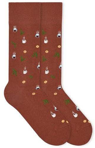 von Jungfeld - 1er Set Motiv Socken mit Mulled Wine Brick Red Icon - Bunte Socken in Gr.43-46