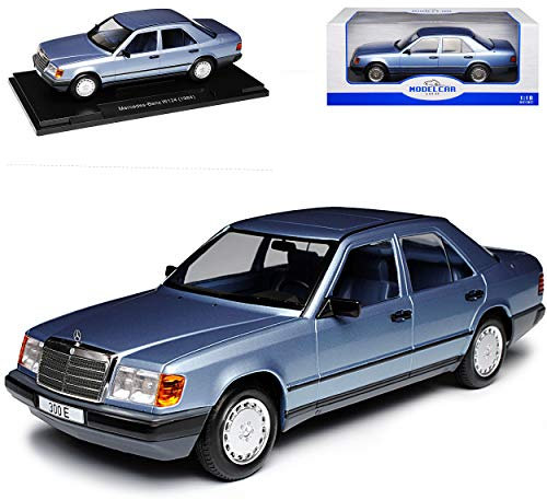 Generisch Mercedes-B E-Klasse 300 E W124 Limousine Metallic Blau 1984-1997 1/18 Model Car Group Modell Auto