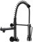DECAKE Grifo Mezclador de Cocina de Montaje en Pared, Grifo Mezclador de Cocina con Resorte Negro, Grifo Mezclador para Fregadero de Cocina, Grifo Mezclador de Cocina de 2 manijas con roc