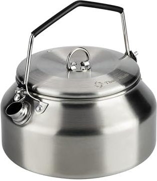 Thous Winds 1L Edelstahl Camping Wasserkocher, Ultraleichter Outdoor Teekocher Teekanne Kaffeekanne fur Indoor, Outdoor, Camping, Wandern, Picknick - Silber