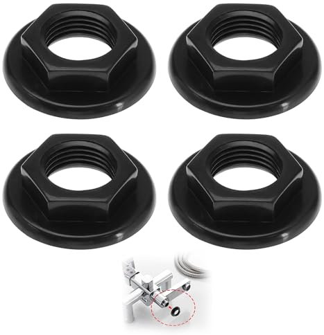 4 Pcs 1/2 BSP Tap Sink Flange Back Nuts, Plastic Mixer Tap Fixing Nut Kit for Bathroom Basin Taps, Kitchen Sink Faucet Nut Fastener, Durable ABS Accessories for Home Use
