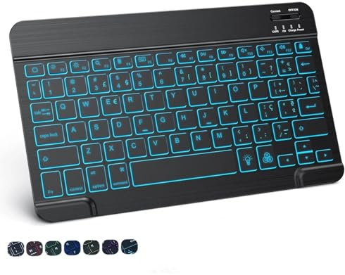 Hebrew/Russian/Spanish/Portuguese/Korean RGB Backlight Bluetooth Keyboard Fit Fit Fit For IOS Android Windows iPad Samsung Tablet Laptop(Only PO keyboard)