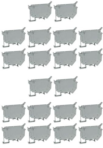 Gbloodst UK5- UK5RD - Lot de 20 bornes de fusible sans LED pour rail DIN, clips à vis pour borniers de déconnexion (lot de 20, gris)