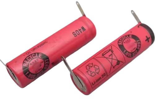 2 Stück UR14500AC 3,7 V 740 mAh Ersatzakku – kompatibel mit Braun, kompatibel mit Oral-B Pro 2 Typ 3766 IO4 IO5 IO6 IO7 IO9 IO8 3758 3759 – Lötbein-Design for elektrische Zahnbürsten(Solder leg batter