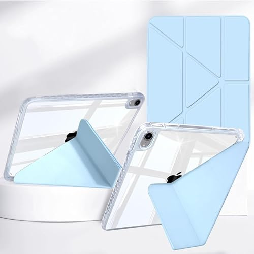 Rosbtib Funda para iPad Mini 7(A17 Pro) / iPad Mini 6 (2024/2021 Modelo, 7.ª/ 6.ª Generación 8.3), Soporte Plegable abatible Multi-View, Panel Trasero Transparente con Soporte para bolígrafo, Azul