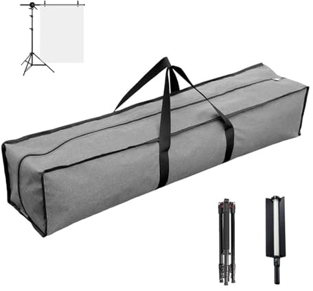 HXXWEUS Stativtasche 150CM, Lichtständer Tragetasche,Tasche Zeltgestänge,Zeltstangen Tasche,Mikrofonständer tasches, Stativ Lichtständer Tragetasche, für Mikrofon, Fotografie, Stativ(Gris)