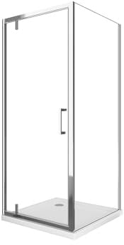 Porta Doccia Battente Roto-Traslante Con Perni Asimmetrici Telaio CROMO Reversibile (CROMO, 81-84)