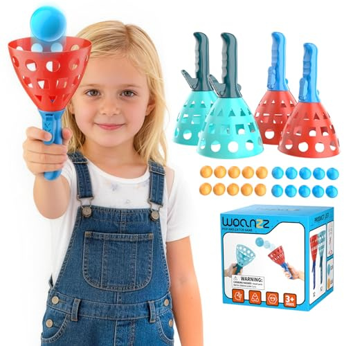 WOANZZ Pop Pass Catch Ball Game - Outdoor & Indoor Sport Toy for Kids Ages 3-5-7 4-8-12 Toss & Catch Game Set Pool Beach Lawn Gift for Boys Girls Family Friends Yard Party Fun