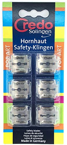 CREDO Klingen Hornhaut-Safetyhobel, 6 Stück im Blister,6 Stück (1er Pack)