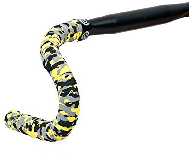 Bike Ribbon Plus Cork Handlebar Tape, Black/Grey/Yellow, XL