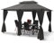 Luxus LED - Pavillon 3x4m Minzo - inkl. Seitenwände mit LED Beleuchtung + Solarmodul Gartenpavillon optional mit Moskitonetz Partyzelt Gartenzelt (mit Moskitonetz, anthrazit)