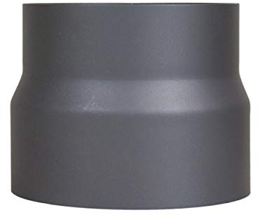 LANZZAS Reducción de tubo de estufa de 160 mm a 150 mm de diámetro, color: gris fundido, reducción de tubo de humo