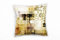 Paul Sinus Art Abstrakt, Balken, gemalt, beige, weiß, braun, Gold Deko Kissen 40x40cm für Couch Sofa Lounge Zierkissen - Dekoration zum Wohlfühlen