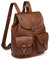 VASCHY Mini Rucksack Damen, Mode Kunstleder Schnalle Klappe Rucksack mit Kordelzug Elegant Casual Daypack für Frauen Hochschule Mädchen mit Zwei Fronttaschen Klein Braun