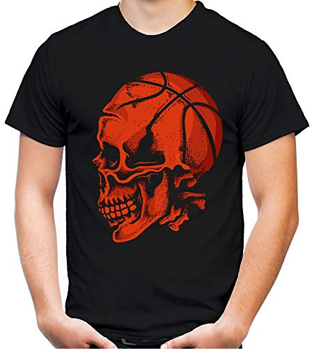 Sport Skull Basketball Männer und Herren T-Shirt | Sport Totenkopf (3XL, Schwarz)