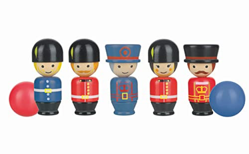 ORANGE TREE London Character Wooden Skittles - Bowling Set Skittles Game for Kids, Indoor and Garden Toys - Wooden Toys for 2 Year Olds, Toddler - Early Development & Activity Toys