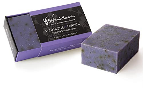The Highland Soap Company Wild Nettle & Heather Handmade Soap 190g - Moisturising Soap with Shea Butter & Cocoa Butter