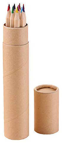 VOANZO 12pcs Log Farbstift Student Kindermalerei Umweltfreundlicher ungiftiger Farbstift 12 Farben (17,5 cm)