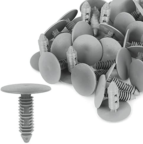 X AUTOHAUX 40pcs 8mm Trou Diamètre Plastique Boulons Rivets Garniture Panneau Clips Gris pour Voiture