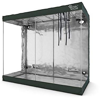 RoyalRoom® - Growzelt 240x120x180 cm - Indoor Gewächshaus - Starker Bezug, Waschbar, Lichtdicht - Rohrstärke 19 mm, Robuster Reißverschluss - Growbox, Grow Tent, Grow Zelt, Grow Box, Pflanzzelt C240SM