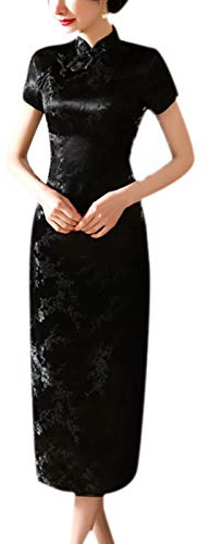 keepmore Stile Cinese Qipao per Donne, Lungo Vestito Plus Size Cheongsam Abito da Sera Qipao per Nozze