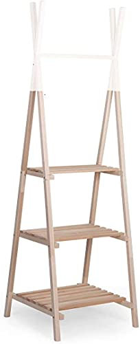 Childhome, Kleiderschrank, Kleiderschrank, Aufbewahrung für Kinderzimmer, Tipi-Form, Buchenholz, robust, 197 x 60 cm, Farbe Naturholz, Weiß