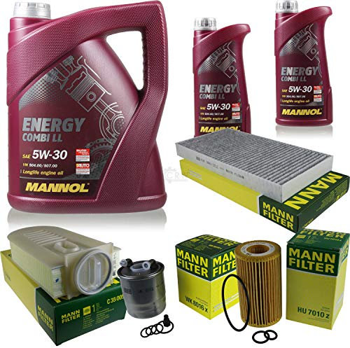 QR-Parts Set 85489864 HU 7010 z CUK 3621 C 35 005 MN7907-5 MN7907-1 WK 8016 x Inspektionspaket 7 L Energy Combi LL 5W-30 + MANN Filterpaket 10929767
