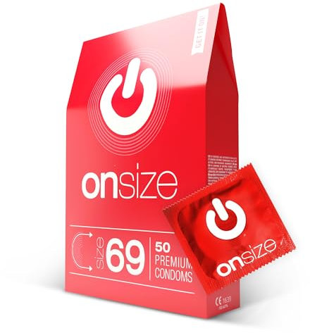 ON) ONsize Kondome I 69 mm Breite I 50 Stück I dünne 0,07 mm Wandstärke I Premium Kondome hauchzart I Kondome vegan I Kondome für Männer I Condoms for men