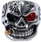 OIDEA Herren Schädel Totenkopf Ring: Biker Skull Herrenring aus Edelstahl mit Rot Strass Skull Augen Gotik Punk Rock Siegelring Geschenk für Männer Junge Größe 60