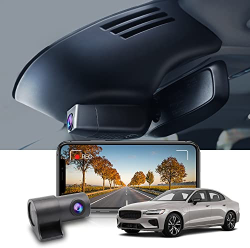 Fitcamx Dashcam Vorne Hinten Passend für Volvo S60 V60 2022 2021 2020 2019 T5 T6 T8 (Model A), OEM Dashcam 2K 1440P+1080P HD Video WiFi, G-Sensor, Nachtsicht, Loop-Aufnahm, WDR Auto Kamera, 64GB-Karte