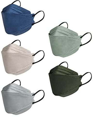 DeaAmyGline 50 Stück Mundschutz Erwachsene Bunt,4-lagige,Einweg,Neuer-Trend 3D Fisch-Form,Atmungsaktiv und Staubdicht,Mund und Nasenschutz Mund-Tuch Bandana Halstuch Schals