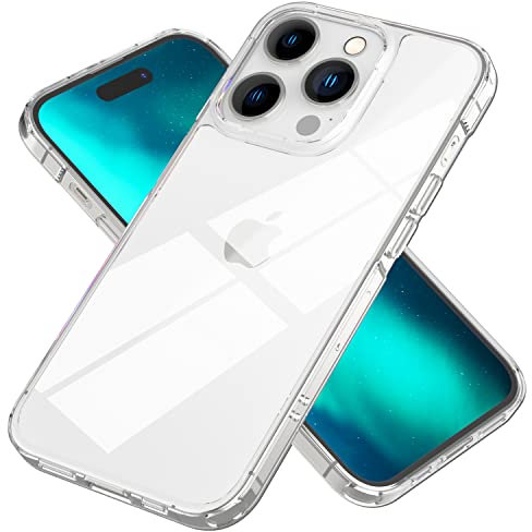 NALIA Carcasa Clara Compatible con iPhone 14 Pro MAX Funda, Transparente Anti-Arañazos Anti-Amarillo Translucido Anti-Huellas, Robusta Trasera Dura & Marco Silicona, Cristal Cubierta Resistente Cover