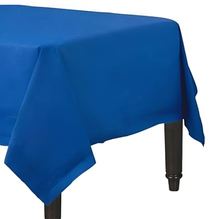 Karrma Ltd. 4 x Royal Blue Paper Table Cloth 90 x 90cm Disposable Table Cover For All Occasions Baby Shower, Wedding, Birthday, Christmas, Halloween, Easter Party Decorations