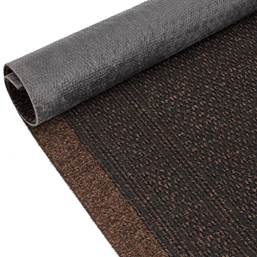 ANRO Schmutzfangmatte Flur Läufer Schmutzfangläufer Fußmatte Teppichläufer Flurteppich Türmatte Meterware Braun 100x80cm