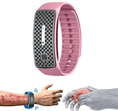 Donubiiu 1/2 Stücke MXhealth Ultrasonic Ionic Gout Armreif, Mutso Ultraschall Körperform Armband,Matteo Ultraschall-Körperform-Armband, Ultrasonic Body Shape Wristband Für Männer Frauen (Rosa)