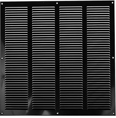 Rejilla de ventilación negra de 40 cm x 40 cm, con rejilla de insectos, cubierta de ventilación interior y exterior, aplicaciones de calefacción, refrigeración y ventilación. (400 x 400 mm, negra)
