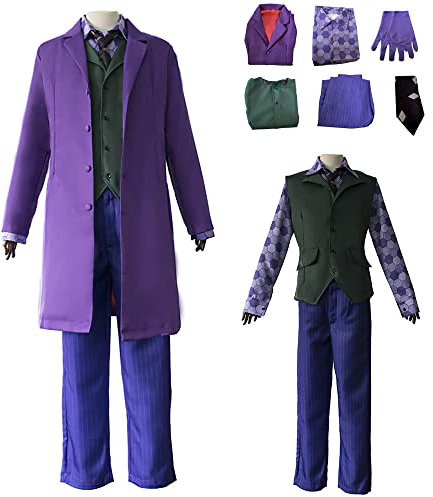 SINSEN Knight Costume for Men 6 PCS Cosplay Knight Pant Suit Adult Coat Shirt Vest Fancy Dress Halloween Outfit