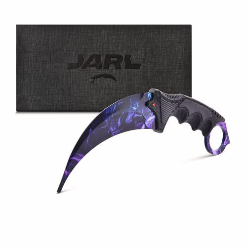 JARL Karambit Trainer CSGO Knife - CSGO Karambit Messer Trainer nicht Scharf aus Edelstahl - Geschenk für CS:GO-Fans mit Premium-Box - Karambit Trainer Stumpf Outdoor Practice Knife & Sammlung