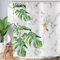 Hnmdmyi Rideau de Douche Feuilles Vertes 180x180, Feuilles de Palmier Tropicales Colibri sur Gris et Blanc marbre Rideau de Baignoire imperméable Tissu Polyester Lavable Rideau de Bain avec Crochet