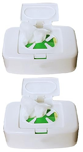 2 Stück Feuchttücher Box, Feuchtes Toilettenpapier Box, Taschentuch Aufbewahrungsbox, Box Feuchtes Toilettenpapier Mit Deckel, Kunststoff Tissue Serviettenbox, Druckknopf Tragbare Feuchttücherspender