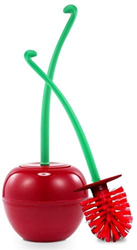ZYMEN Linda Escobilla para Inodoro en Forma de Cereza ABS Cepillo Suave Limpieza Juego de Cepillos Sanitarios Herramienta de Limpieza (Color : Argento, Size : Talla �nica) Commemoration Day