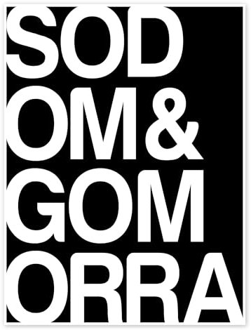 Posterlounge Sodom und Gomorra I Poster von Typobox 70 x 90 cm Schwarz Wandbilder Wanddeko