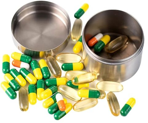 Metall-Pillenetui aus Titan, tragbare Reise-Pillendose, wasserdichter Pillenbehälter groß, for Taschen-Camping im Freien (Size : Extra Large)