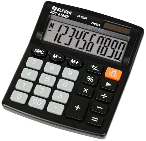 Eleven SDC810NRE, Tischrechner, 10-stellig, Solar-/Batteriebetrieb, schwarz
