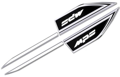 OscitY 2PCS Auto Metall Logo Embleme Seitenmesser Aufkleber, Für Mazda MPS Abzeichen Stickers Decals Car Styling Dekorative Zubehör,A/Black