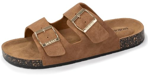 Isotoner Sandales femme à doubles brides ultra confortables, 40, camel