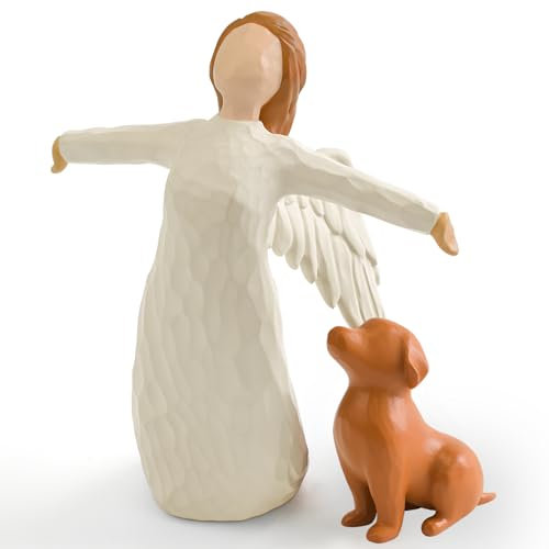 NANAOUS Geschenk für Hundebesitzer Frau, Schutzengel Engel Figur, Hund Gedenkgeschenke für Den Verlust des Hundes, Engel der Freundschaft Hundefiguren, Erinnerung Hund
